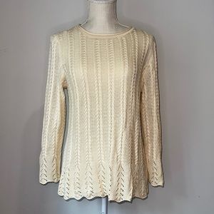 Ralph Lauren 100% Silk Sweater Long Sleeve Cable Knit